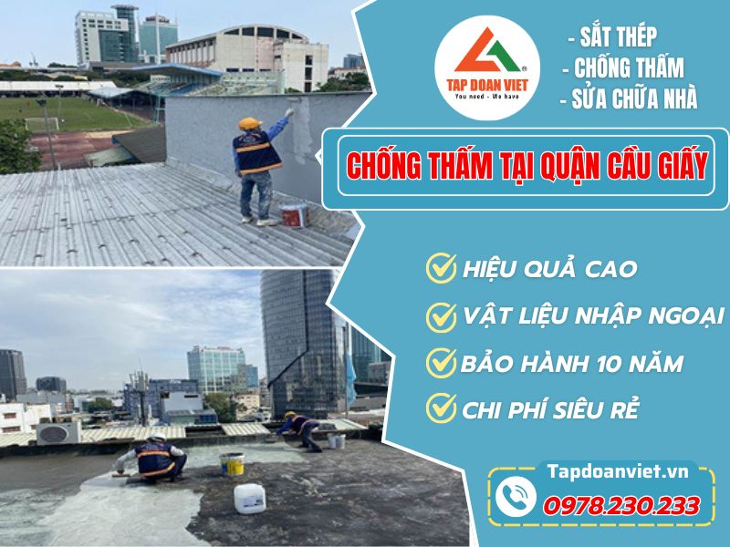Chống thấm tại Cầu Giấy uy tín, trọn gói không phát sinh - Tập Đoàn Việt Chong Tham Tai Quan Cau Giay Tapdoanviet
