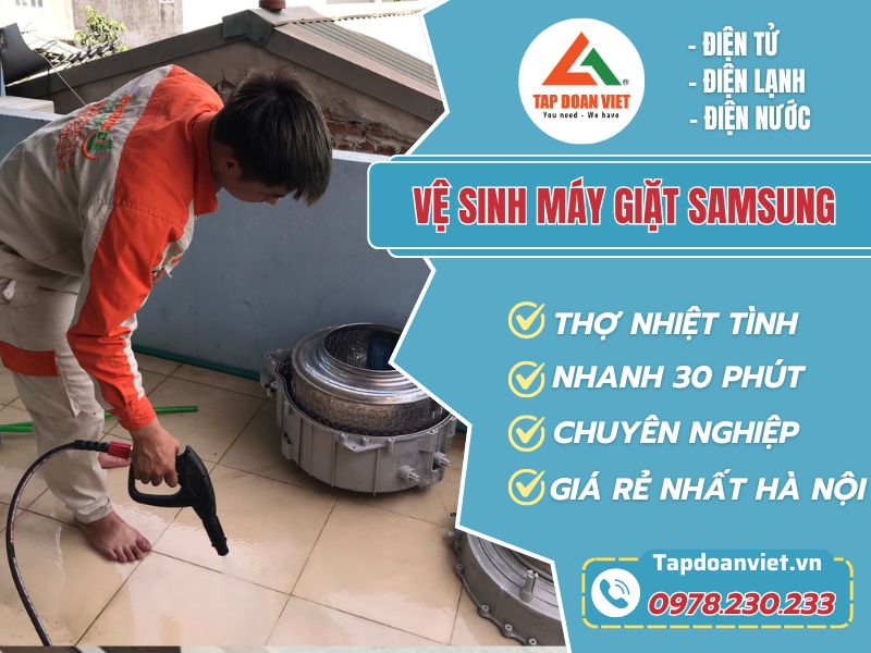 Dịch vụ vệ sinh máy giặt SamSung tại nhà uy tín - Tập Đoàn Việt ve sinh may giat samsung