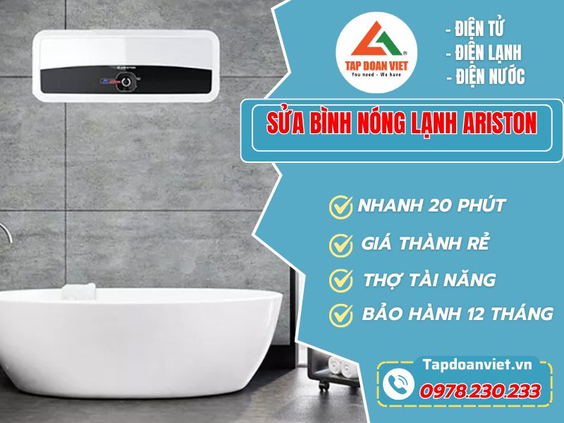 Sửa bình nóng lạnh Ariston tại nhà sau 30 phút - Tập Đoàn Việt Sua Binh Nong Lanh Ariston Tapdoanviet