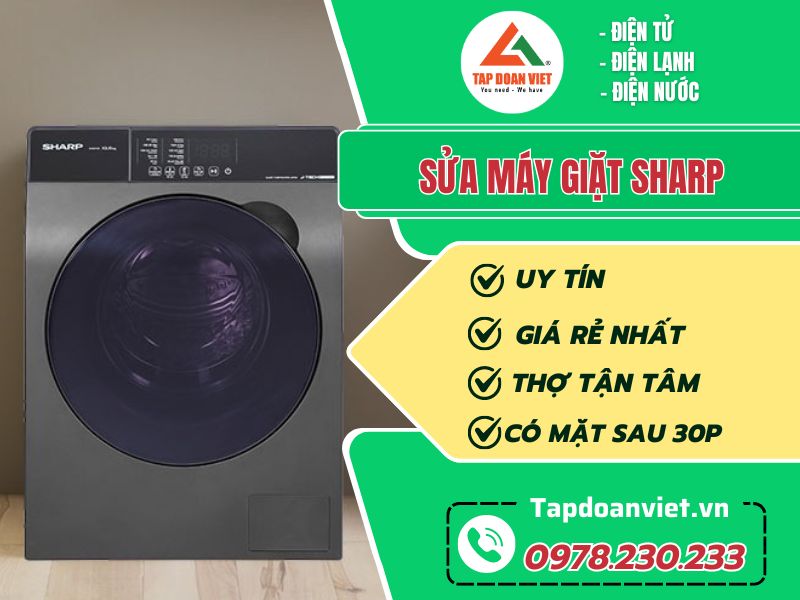 Sửa máy giặt Sharp Tại nhà uy tín, phục vụ 24/7 - Tập Đoàn Việt sua may giat sharp tapdoanviet