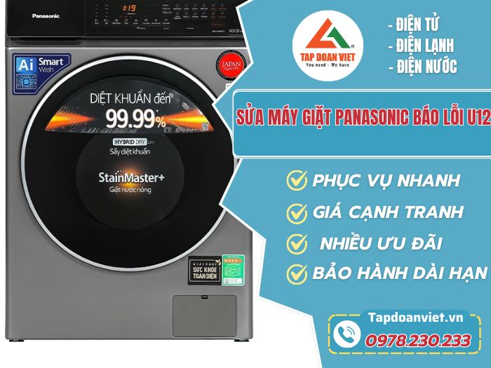 Sửa máy giặt Panasonic báo lỗi U12 tại nhà - Tập Đoàn Việt May Giat Panasonic Bao Loi U12 Tapdoanviet