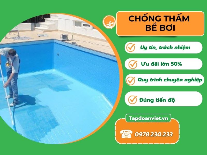 Bật mí cách chống thấm bể bơi hiệu quả mà giá lại rẻ - Tập Đoàn Việt Chong Tham Be Boi Tapdoanviet