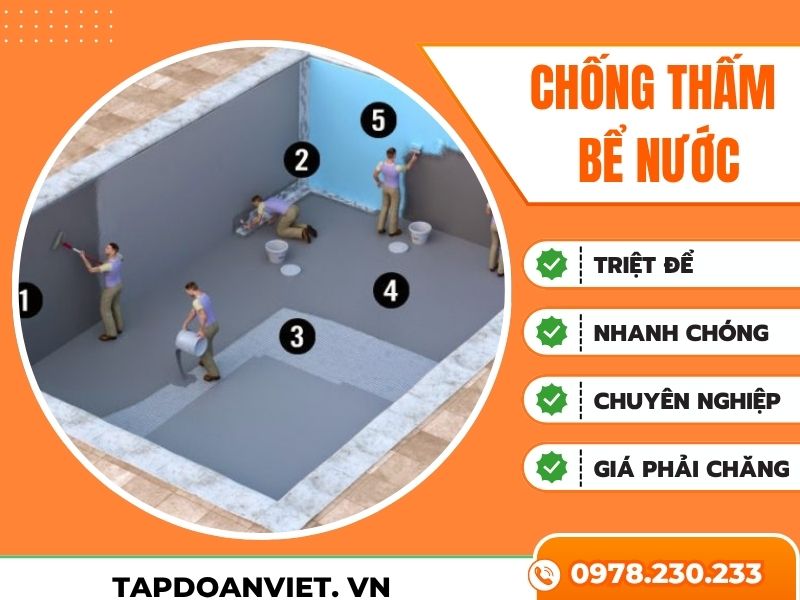 Cách chống thấm bể nước siêu nhanh, siêu rẻ, siêu hiệu quả - Tập Đoàn Việt Chong Tham Be Nuoc Tapdoanviet