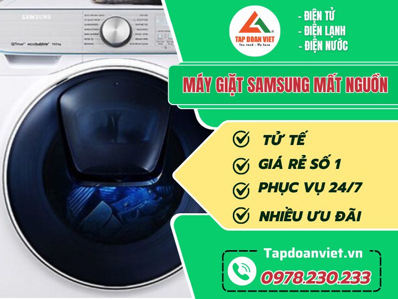 Nguyên nhân và cách Sửa máy giặt Samsung mất nguồn - Tập Đoàn Việt may giat samsung mat nguon tapdoanviet