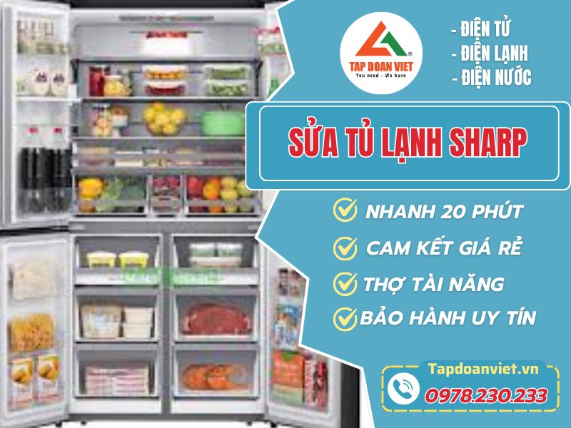 Địa chỉ sửa tủ lạnh Sharp tại nhà giá rẻ, thợ kinh nghiệm nhiều năm - Tập Đoàn Việt Sua Tu Lanh Sharp Tapdoanviet Tapdoanviet