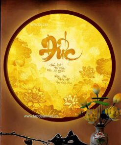 Tranh trúc chỉ bàn thờ nét đẹp tâm linh - Tập Đoàn Việt tranh truc chi hoa sen chu duc ttc133 1