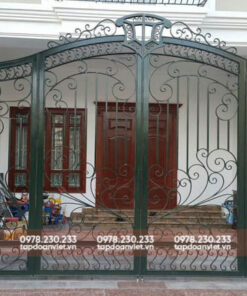 Cửa cổng sắt mỹ thuật 4 cánh đẹp, hoàn mỹ - Tập Đoàn Việt Cua cong sat my thuat 4 canh 4
