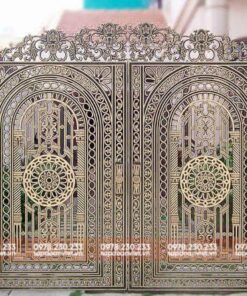 Cổng nhà sắt hộp sang trọng, hiện đại - Tập Đoàn Việt cong nha sat hop 4