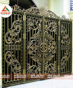 Cổng nhôm đúc 4 cánh độc đáo, quyền lực - Tập Đoàn Việt cong nhom duc 4 canh 2
