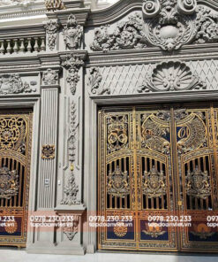 Cổng nhôm đúc 4 cánh độc đáo, quyền lực - Tập Đoàn Việt cong nhom duc 4 canh