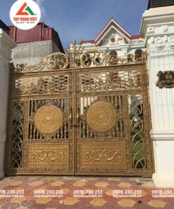 Cổng sắt 2 cánh đẹp, sang trọng - Tập Đoàn Việt cong sat 2 canh 3