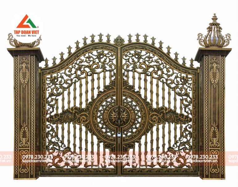 Cổng sắt 2 cánh đẹp, sang trọng - Tập Đoàn Việt Cổng sắt 2 cánh đẹp, sang trọng