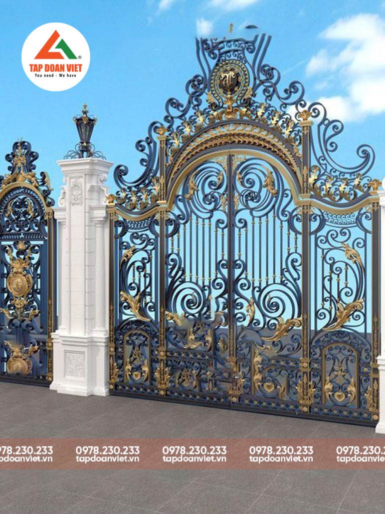 Cổng sắt biệt thự đơn giản, sang trọng - Tập Đoàn Việt Cổng sắt biệt thự đơn giản, sang trọng - Ảnh 5