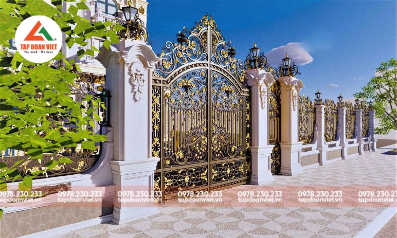 Cổng sắt biệt thự đơn giản, sang trọng - Tập Đoàn Việt Cổng sắt biệt thự đơn giản, sang trọng - Ảnh 4