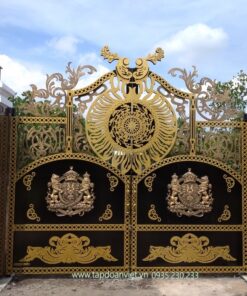 Cổng sắt CNC 2 cánh đẹp, quyền quý