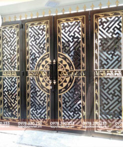 Cổng sắt CNC 4 cánh đẹp, tinh tế