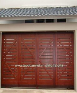 Cổng sắt giả gỗ đẹp, sang trọng - Tập Đoàn Việt cong sat gia go dep