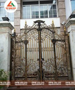 Cổng sắt hộp 4 cánh đẹp, cao cấp - Tập Đoàn Việt cong sat hop 4 canh dep 5
