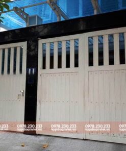 Cổng sắt lùa 4 cánh hiện đại, độc đáo - Tập Đoàn Việt cong sat lua 4 canh 4