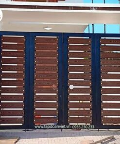 Cổng sắt lùa 4 cánh hiện đại, độc đáo - Tập Đoàn Việt cong sat luu 4 canh