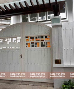 Cửa cổng 2 cánh sắt hộp đẹp, trang nhã - Tập Đoàn Việt cua cong 2 canh sat hop 5