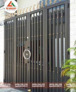 Cửa cổng 4 cánh gấp đẹp, sang trọng - Tập Đoàn Việt cua cong 4 canh gap 3