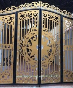 Cửa cổng sắt 4 cánh đẹp CNC đẳng cấp - Tập Đoàn Việt cua cong sat 4 canh dep cnc 1