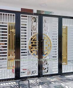 Cửa cổng sắt 4 cánh hiện đại - Tập Đoàn Việt cua cong sat 4 canh hien dai