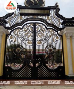 Cửa cổng sắt biệt thự đẹp hiện đại, ấn tượng