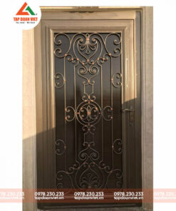 Cửa cổng sắt hộp 1 cánh đẹp, mới lạ - Tập Đoàn Việt cua cong sat hop 1 canh 7