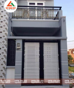 Cửa cổng sắt hộp 2 cánh đẹp, ấn tượng - Tập Đoàn Việt cua cong sat hop 2 canh dep 2 5