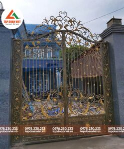 Cửa cổng sắt hộp 2 cánh đẹp, ấn tượng - Tập Đoàn Việt cua cong sat hop 2 canh dep 24