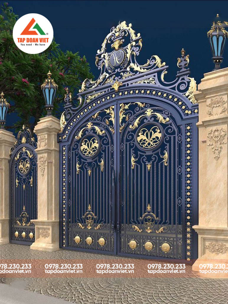 Cửa cổng sắt hộp kiểu dáng mới lạ, trang nhã - Tập Đoàn Việt Cửa cổng sắt hộp kiểu dáng mới lạ, trang nhã