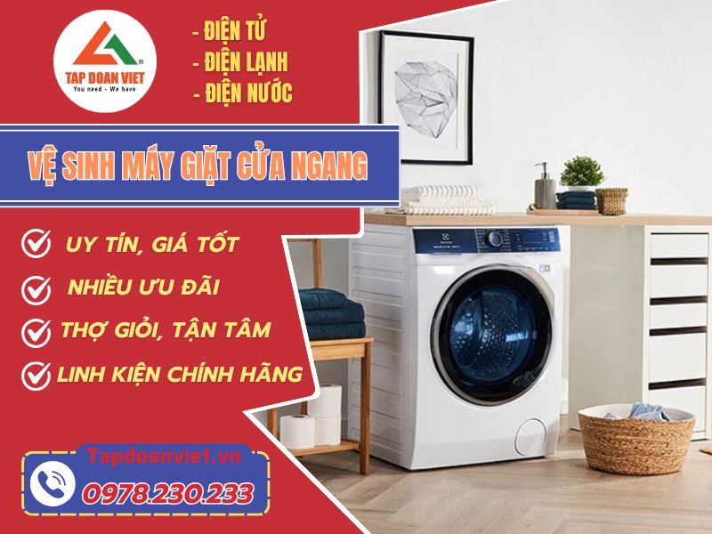 Dịch vụ vệ sinh máy giặt cửa ngang tại nhà - Tập Đoàn Việt Vệ Sinh Máy Giặt Cửa Ngang