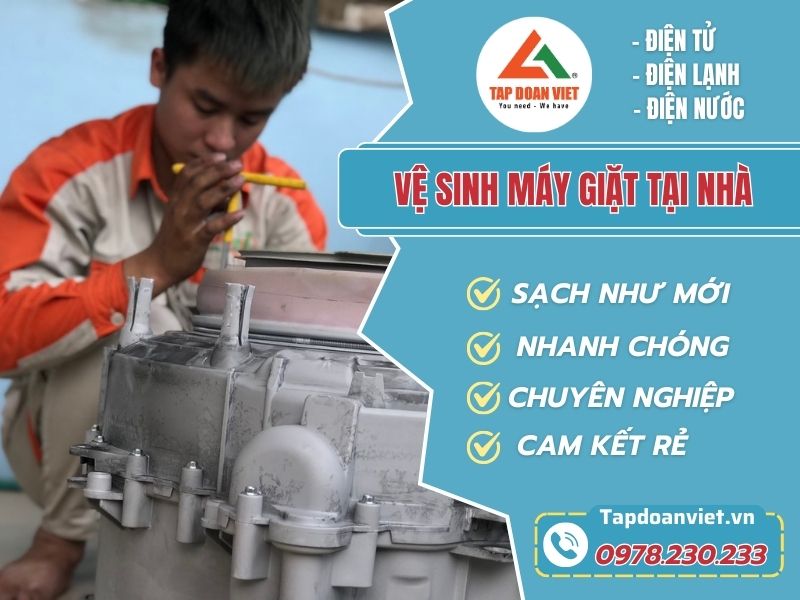 Dịch vụ vệ sinh máy giặt tại nhà uy tín giá rẻ, thợ tận tâm - Tập Đoàn Việt ve sinh may giat tai nha avata