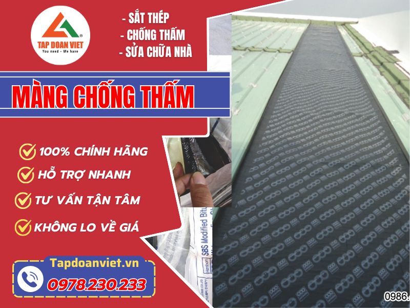 Màng chống thấm hiệu quả, bền bỉ ngoài mong đợi - Tập Đoàn Việt Mang Chong Tham Tapdoanviet