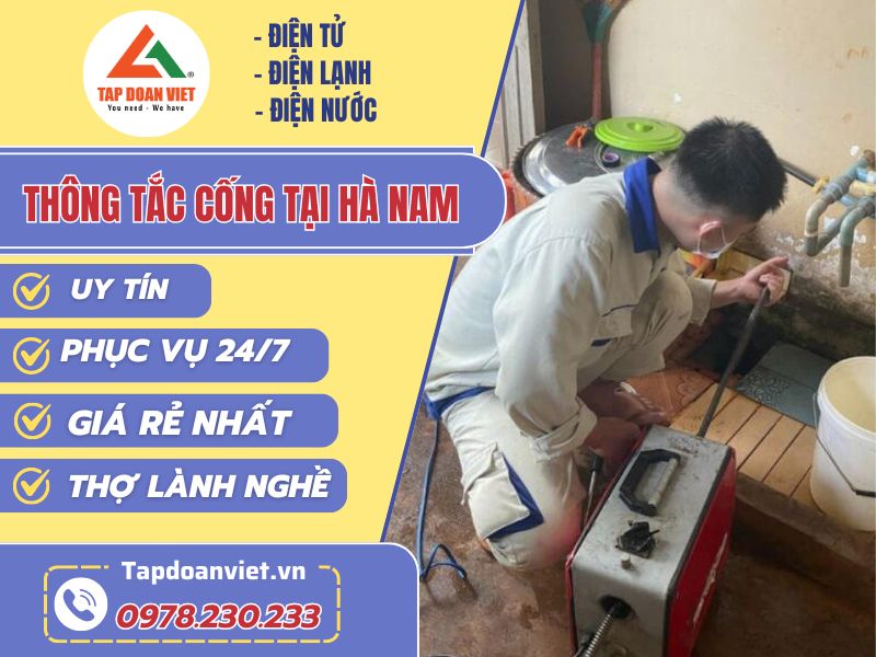 Bảng giá thông tắc cống tại Hà Nam giá rẻ, ưu đãi - Tập Đoàn Việt thong tac cong tai ha nam tapdoanviet