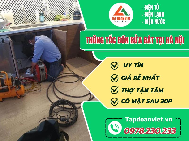 Thông tắc bồn rửa bát tại Hà Nội giá rẻ trọn gói - Tập Đoàn Việt thong tac bon rua bat tai ha noi tapdoanviet