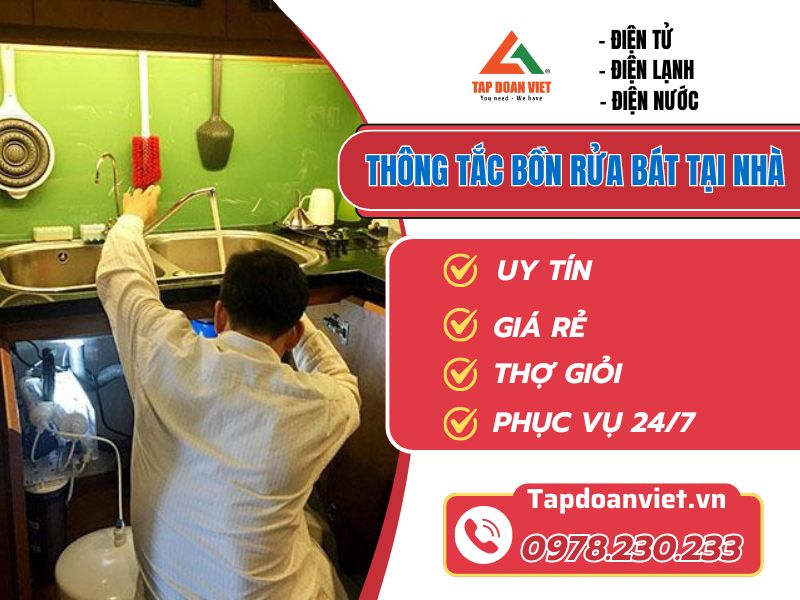 Dịch vụ thông tắc bồn rửa bát tại nhà Hà Nội giá rẻ - Tập Đoàn Việt thong tac bon rua bat tai nha tapdoanviet