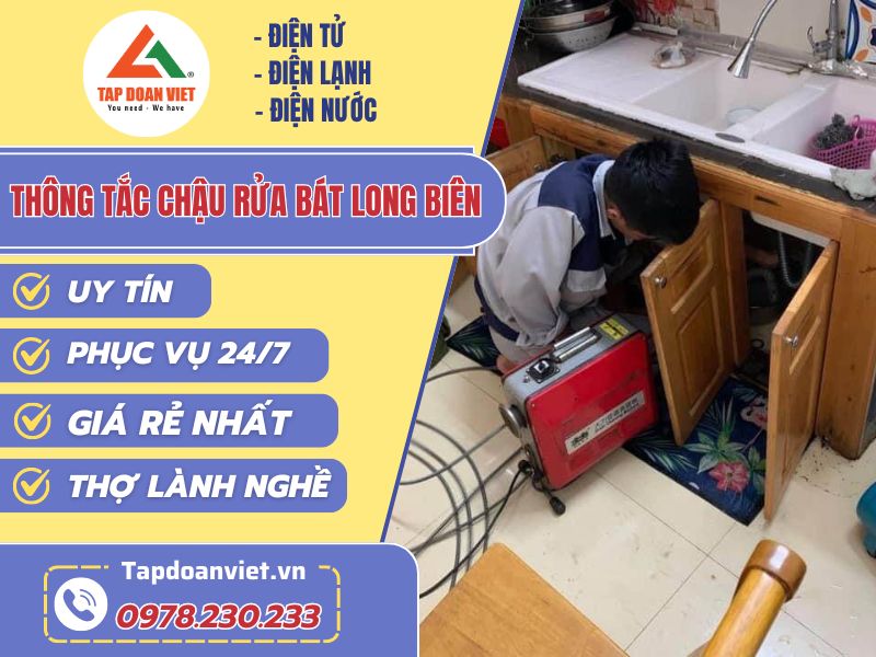 Bảng giá thông tắc chậu rửa bát Long Biên giá rẻ trọn gói - Tập Đoàn Việt thong tac chau rua bat long bien tapdoanviet