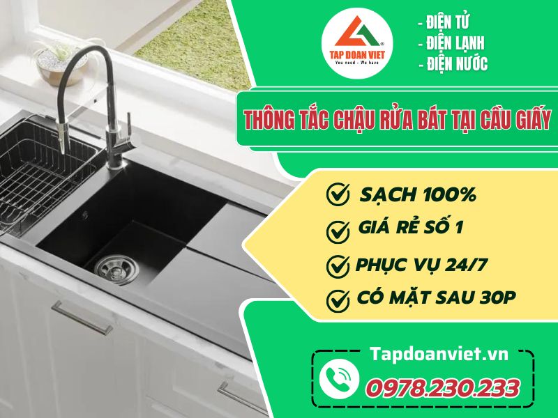 Thông tắc chậu rửa bát tại Cầu Giấy giá rẻ - Tập Đoàn Việt thong tac chau rua bat tai cau giay tapdoanviet