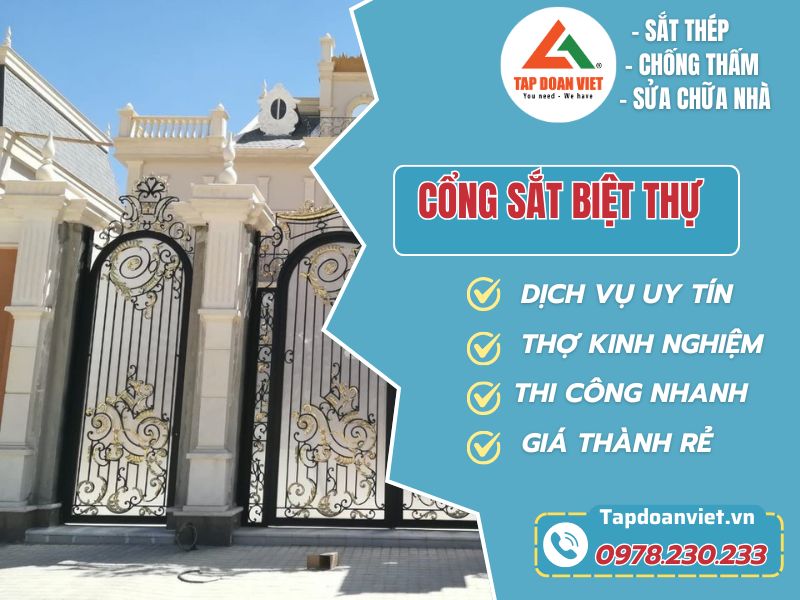 Cổng sắt biệt thự - kiến tạo không gian sống lý tưởng - Tập Đoàn Việt Ccong Satbiet Thu Tapdoanviet