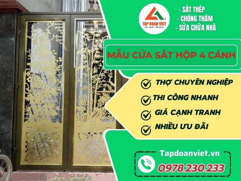 Mẫu cửa sắt hộp 4 cánh - giải pháp hoàn hảo từ Tập Đoàn Việt - Tập Đoàn Việt Mau Cua Sat Hop 4 Canh Tapdoanviet