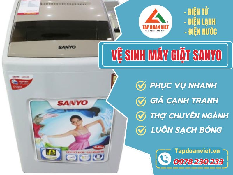 Dịch vụ vệ sinh máy giặt Sanyo tại Hà Nội - Tập Đoàn Việt Vệ Sinh Máy Giặt Sanyo
