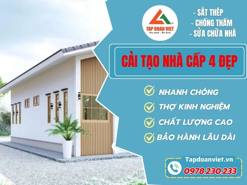 Dịch vụ cải tạo nhà cấp 4 đẹp – Giải pháp làm mới tổ ấm của bạn - Tập Đoàn Việt Cai Tao Nha Cap 4 Dep Tapdoanviet