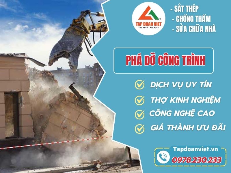 Dịch Vụ Phá Dỡ Công Trình tại Hà Nội Giá Rẻ - Tập Đoàn Việt Pha Do Cong Trinh Tapdoanviet