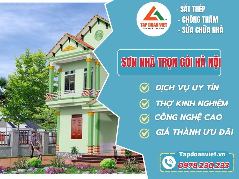 Dịch vụ sơn nhà trọn gói Hà Nội, bảo hành 10 năm - Tập Đoàn Việt Son Nha Tron Goi Ha Noi Tapdoanviet