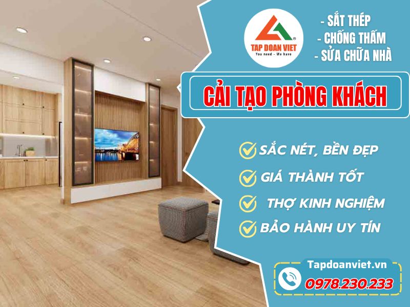 Cải Tạo Phòng Khách Đẹp, Hợp Phong thủy - Tập Đoàn Việt Cai Tao Phong Khach Tapdoanviet