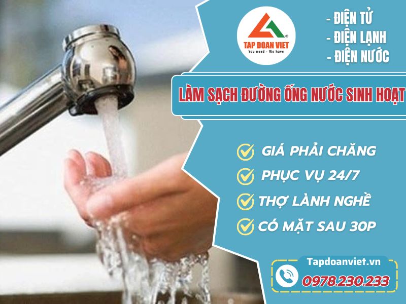 Giải pháp làm sạch đường ống nước sinh hoạt an toàn - Tập Đoàn Việt Lam Sach Duong Ong Nuoc Sinh Hoat Tapdoanviet